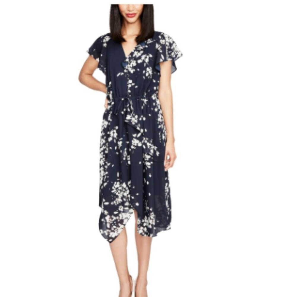 Rachel Roy Womens Ruffle Trimmed A-line Asymmetrical Dress